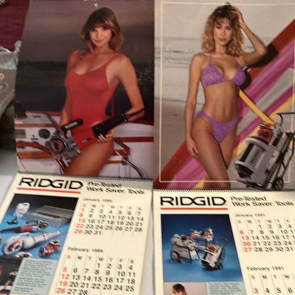 VINTAGE RIDGID TOOLS 9 -2 YEAR PIN-UP CALENDARS 1979-1998 INC RAQUEL WELCH REDO - Picture 11 of 17